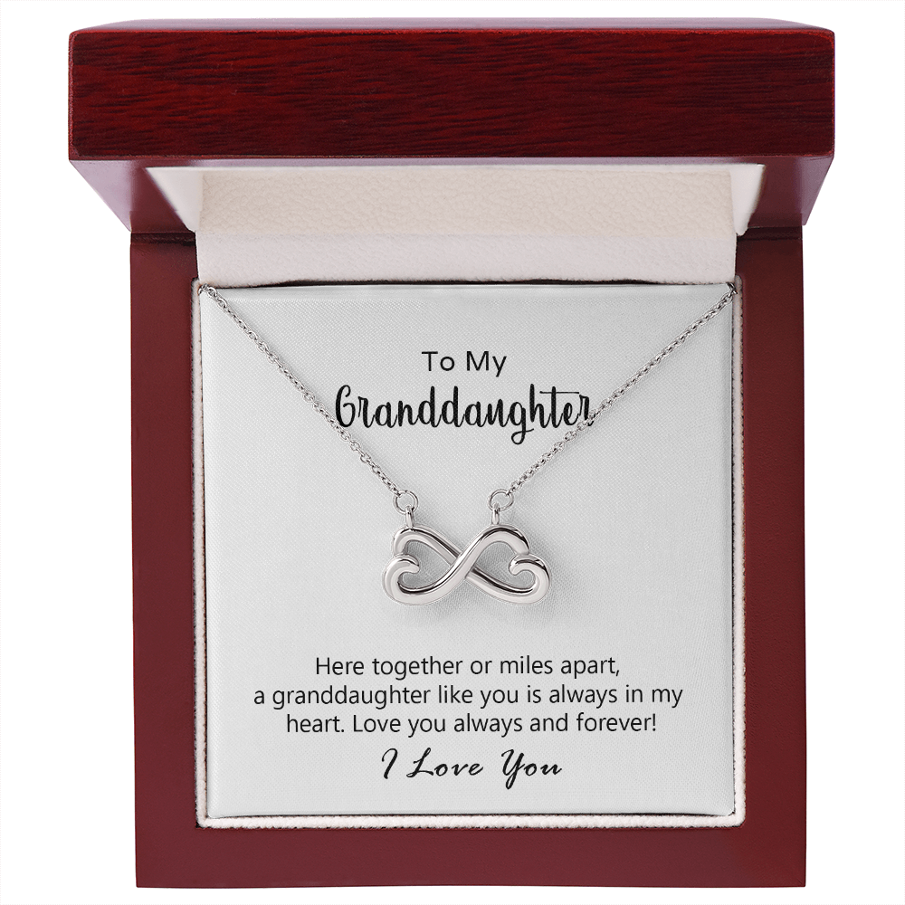 Infinite Love Necklace for granddaughter, heart-shaped infinity pendant