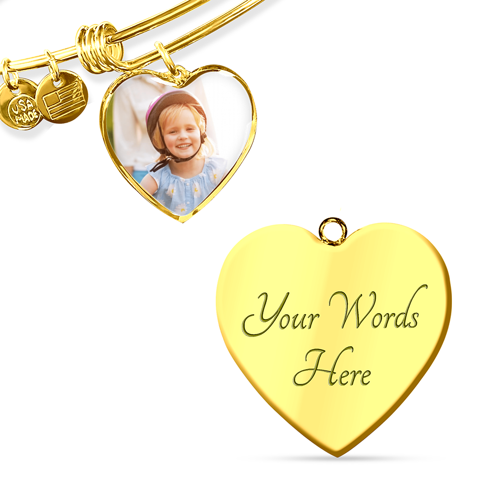 Cherished Heart Bangle worn on the wrist