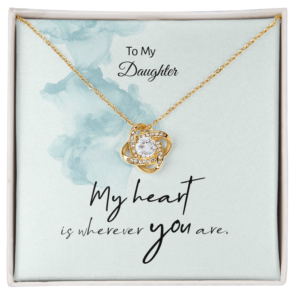 Love Knot Necklace in 14K white gold finish