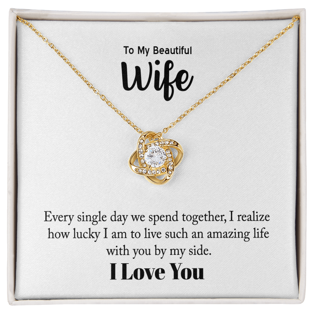 Love Knot Necklace in 18K yellow gold finish