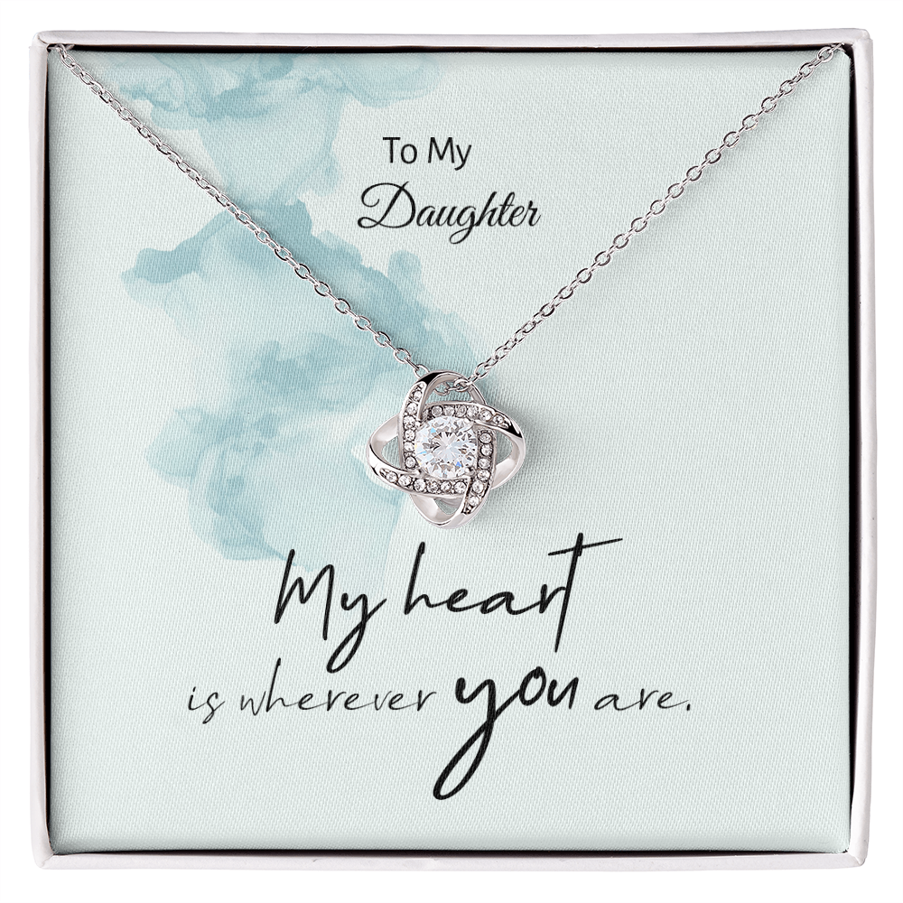 Love Knot Necklace displayed in a gift box