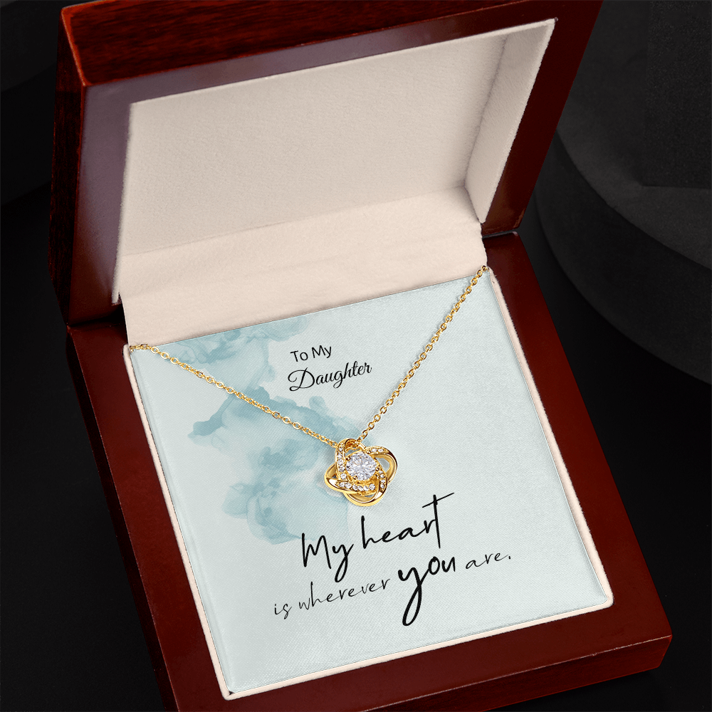 Love Knot Necklace in 18K yellow gold finish