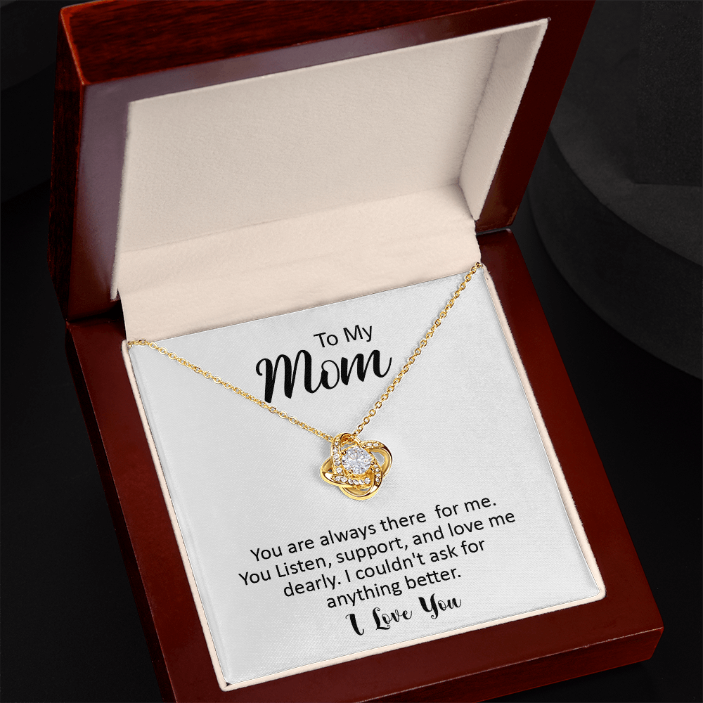 Love Knot Necklace gift set with message card and gift box for mom
