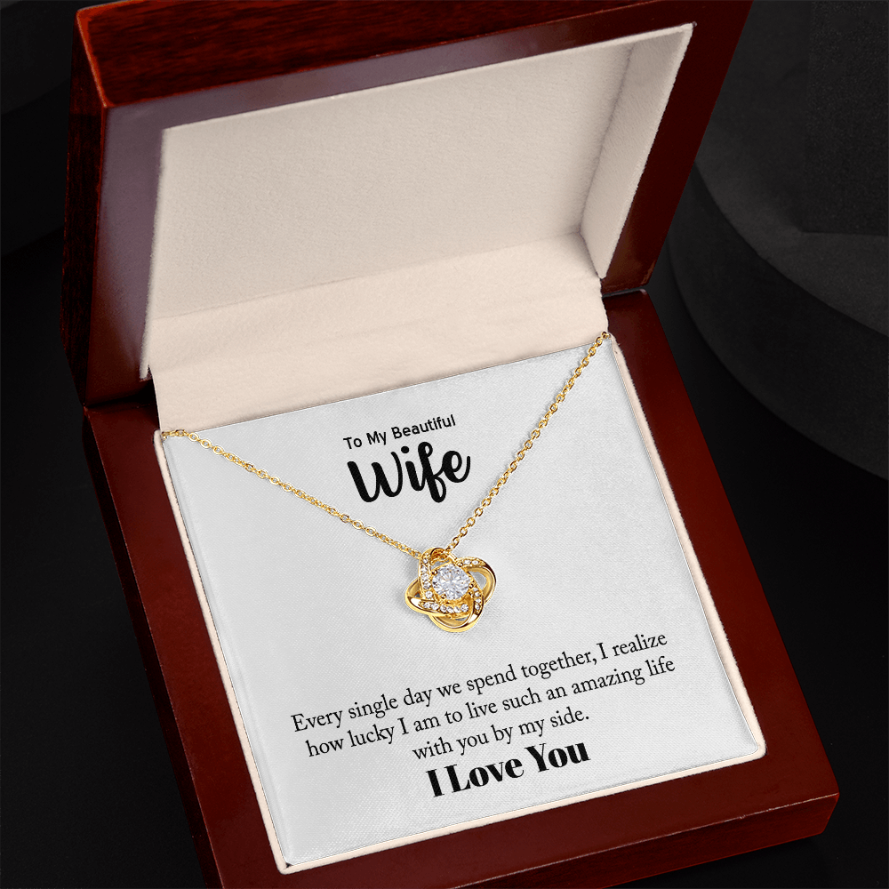 Love Knot Necklace gift set in a keepsake box for wife