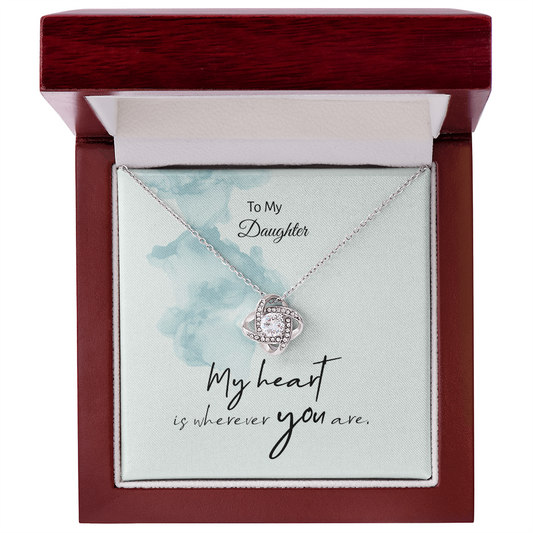 The Love Knot Necklace for daughter with a heartfelt message card