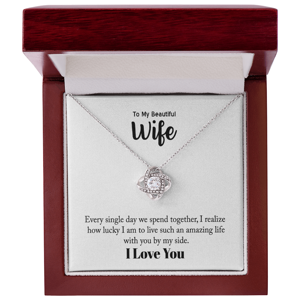 The Love Knot Necklace for wife with a heartfelt message card