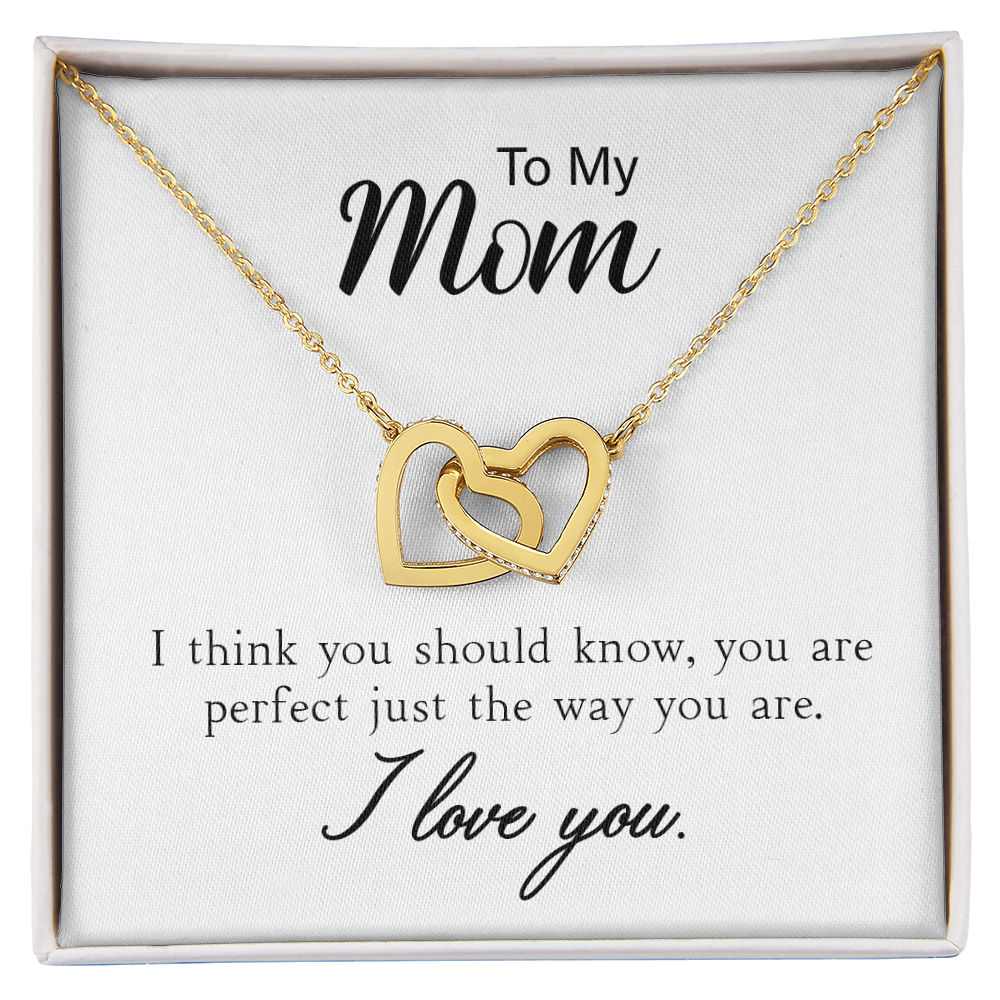 Bound Hearts Necklace in yellow gold finish