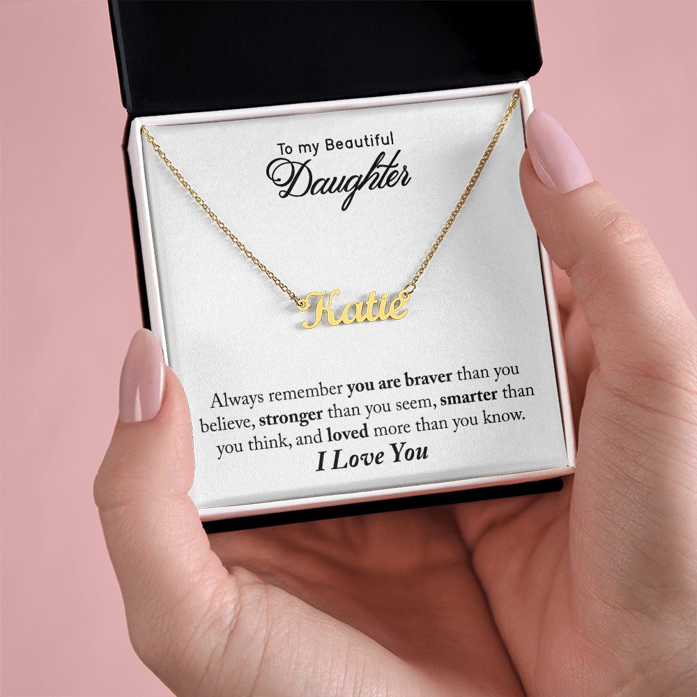 Custom Name Necklace on adjustable cable chain