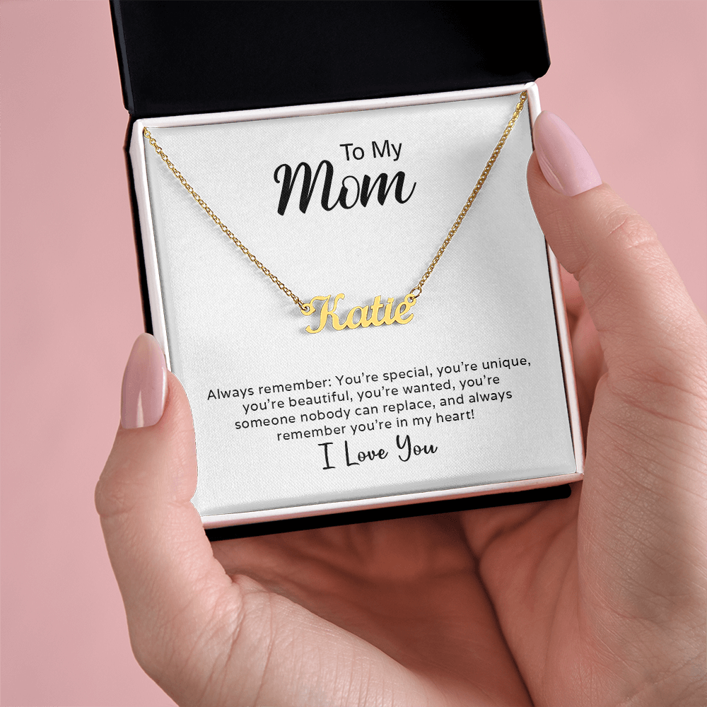 Custom Name Necklace on adjustable cable chain