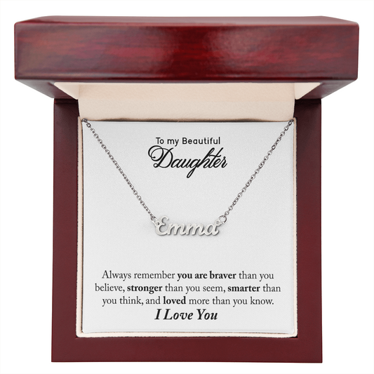 Custom Name Necklace for daughter in a cursive design