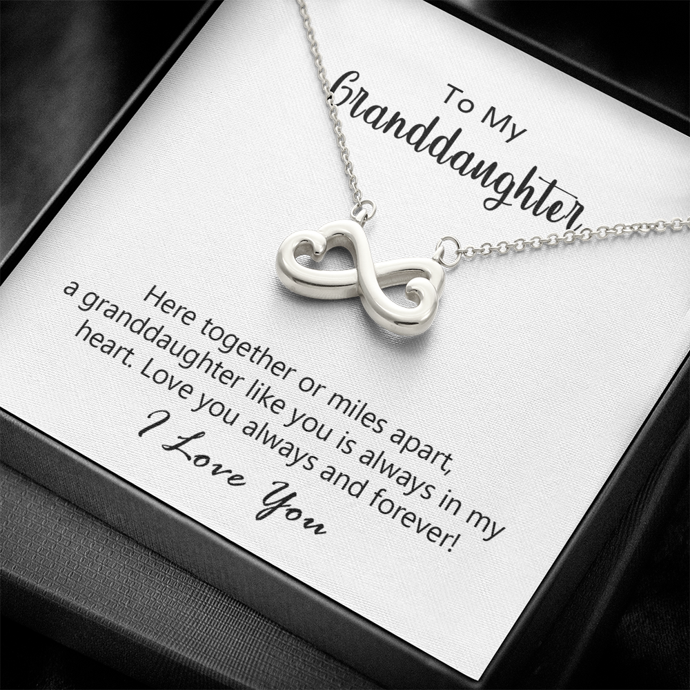 Infinite Love Necklace in 14K white gold finish