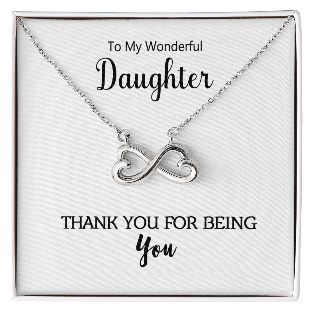 Infinite Love Necklace in 14K white gold finish
