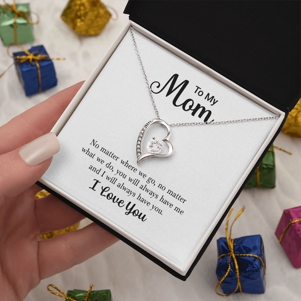 Held Close Necklace presented in a gift box