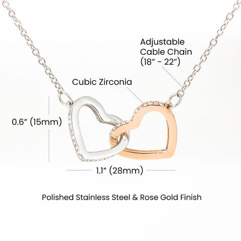Bound Hearts Necklace presented in a gift box